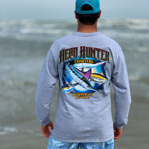 Tuna with Flying Fish - Long Sleeve Polyester Fishing Shirt - Dirty Sports  Wear