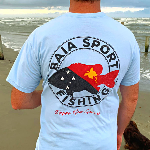 Red Tuna Shirt Company  Baia Fishing in Papau New Guinea - Pocket Tee