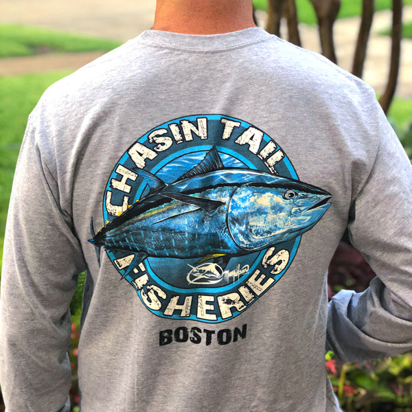Tuna with Flying Fish - Long Sleeve Polyester Fishing Shirt - Dirty Sports  Wear