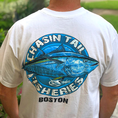 Red Tuna Shirt Club  Chasin' Tail Fisheries from Boston - Pocket