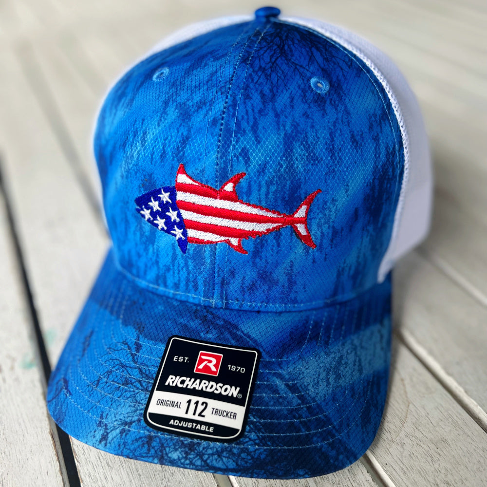 Only Fish (White/Blue Logo) Richardson 112 Trucker Hat