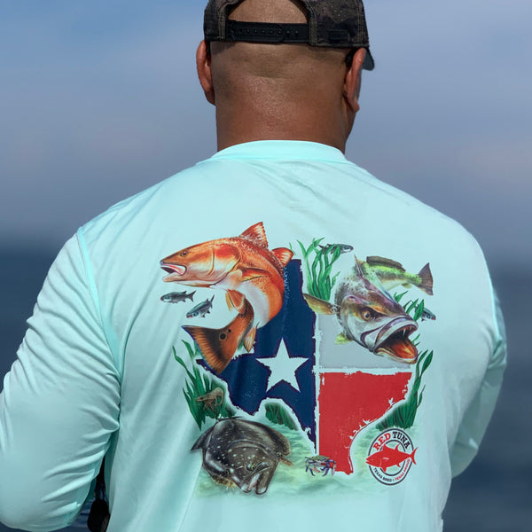 Men's Performance Fishing T-Shirt - Tuna Texture